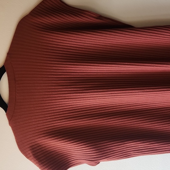 Eileen Fisher Terracotta Textured Stretch Rib Crew Neck Dress, M - Picture 10 of 12